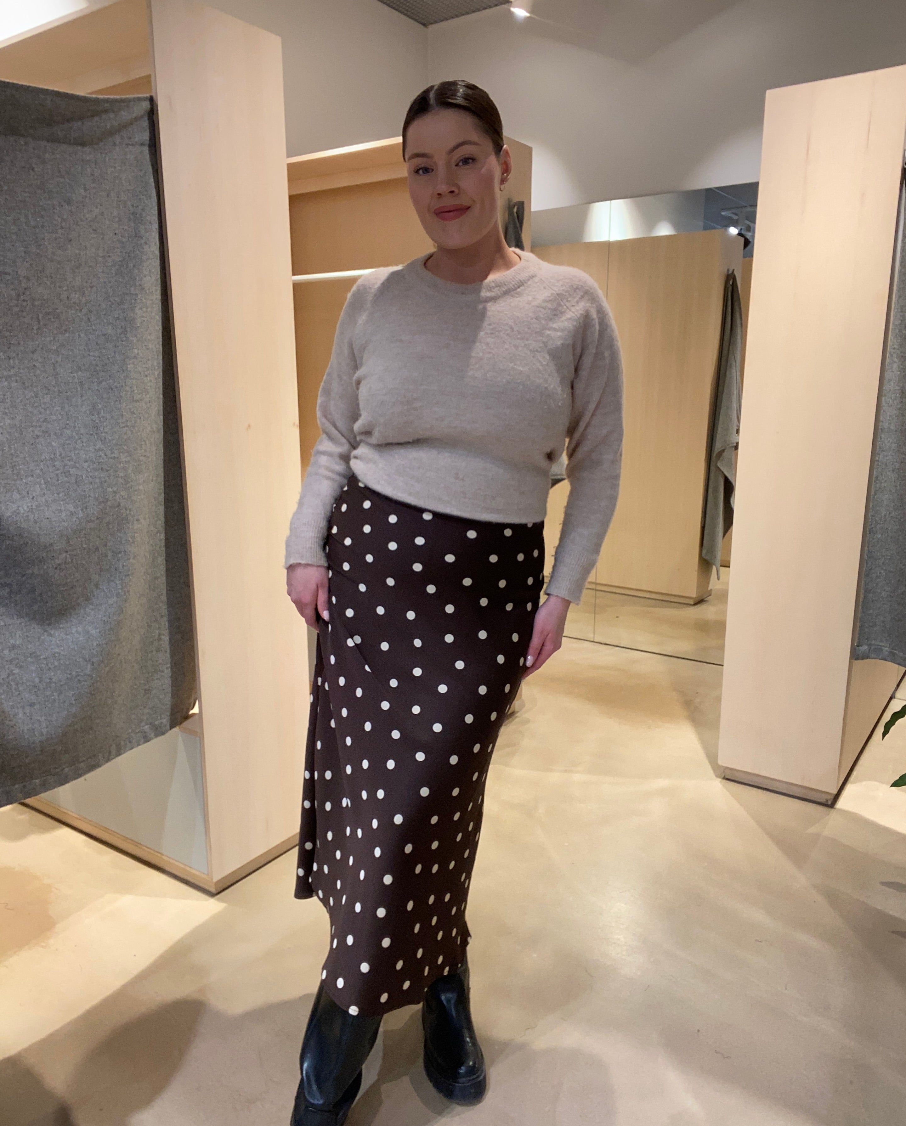 VIELLETTE Midi Skirt - Coffee Bean